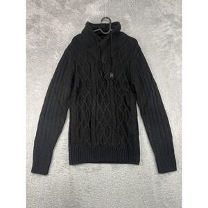 XRAY Jeans Sweater Mens Size S Black NWT Casual Cable Knitted Cowl Neck Pullover